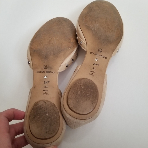 Corso Como D'orsay Studded Slip-on Tan Leather Flats Size 8.5 - Picture 7 of 7